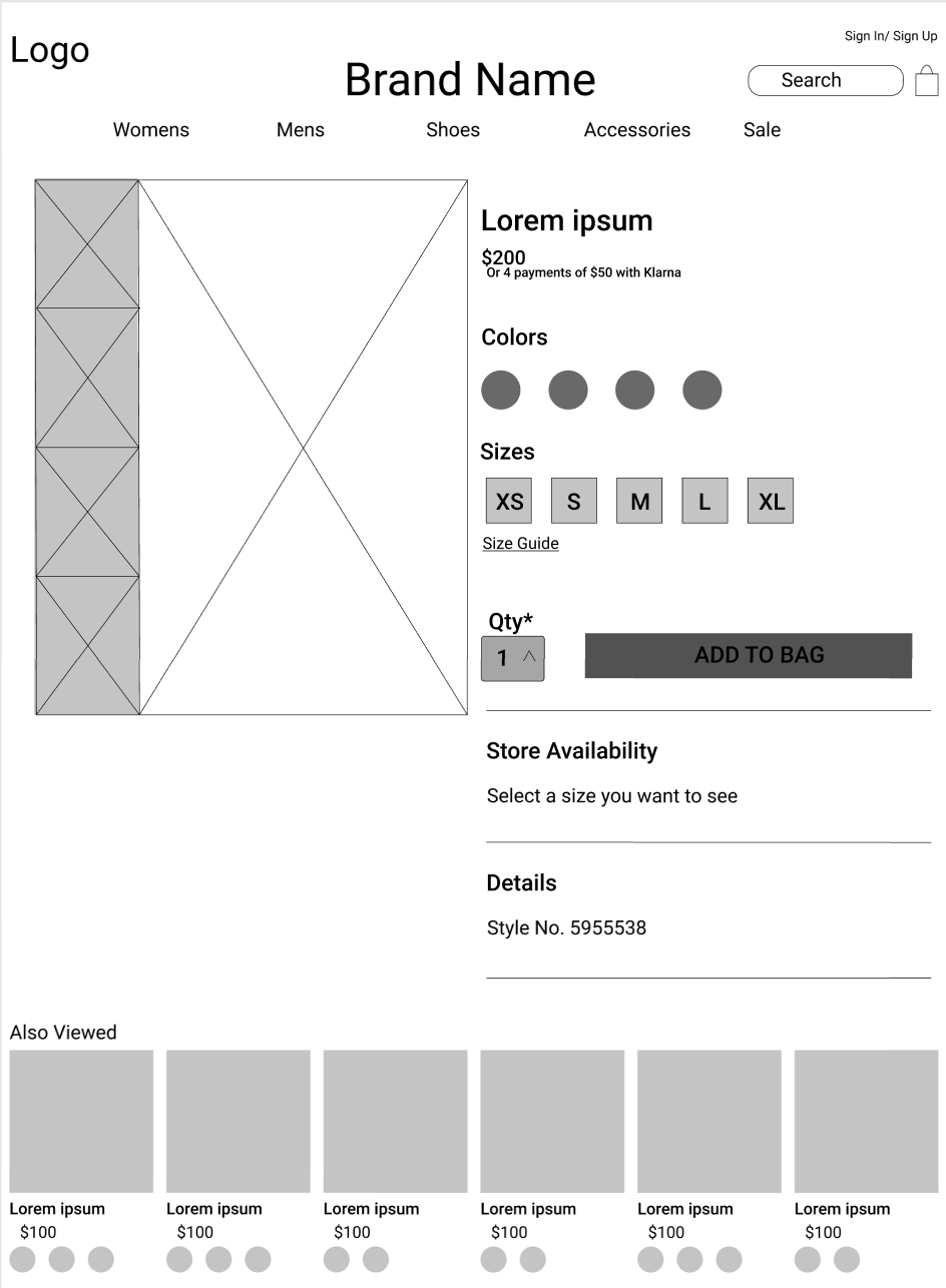 Detailed Item Page